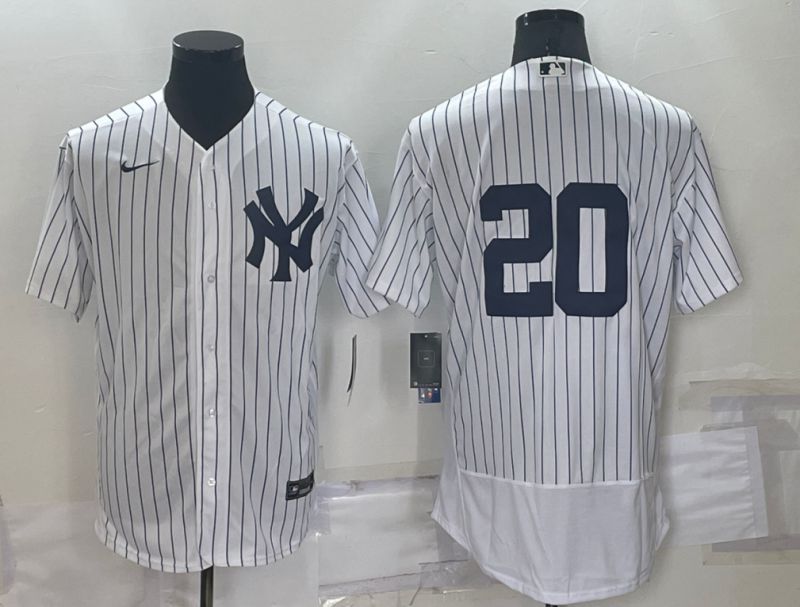 Men New York Yankees 20 No Name White Elite 2022 Nike MLB Jersey